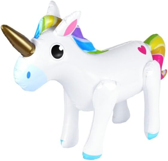 Inflatable Unicorn Toy (53 x 35cm) – Party Prop for Kids, Paddling Pools, Unicorn-Themed Birthday Celebrations, Photo Booth Fun & Indoor/Outdoor Decorations