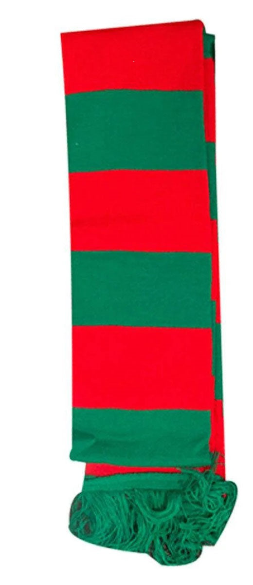 Adults Red Green Striped Elf Scarf Xmas Santa Helper Christmas Fancy Dress Costume Accessory