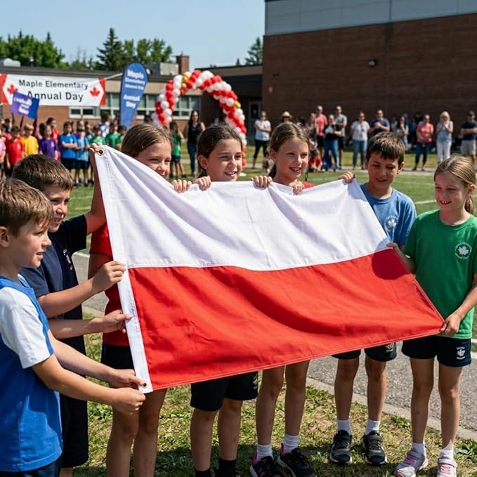 Poland Flag 5ft x 3ft – Polish Polyester National Flag with Metal Eyelets & Double Stitched Seams - Labreeze Ltd