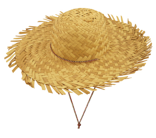 Ladies Straw Beachcomber Hat with String Hawaiian Hula Party Sombrero Fancy Dress Hat