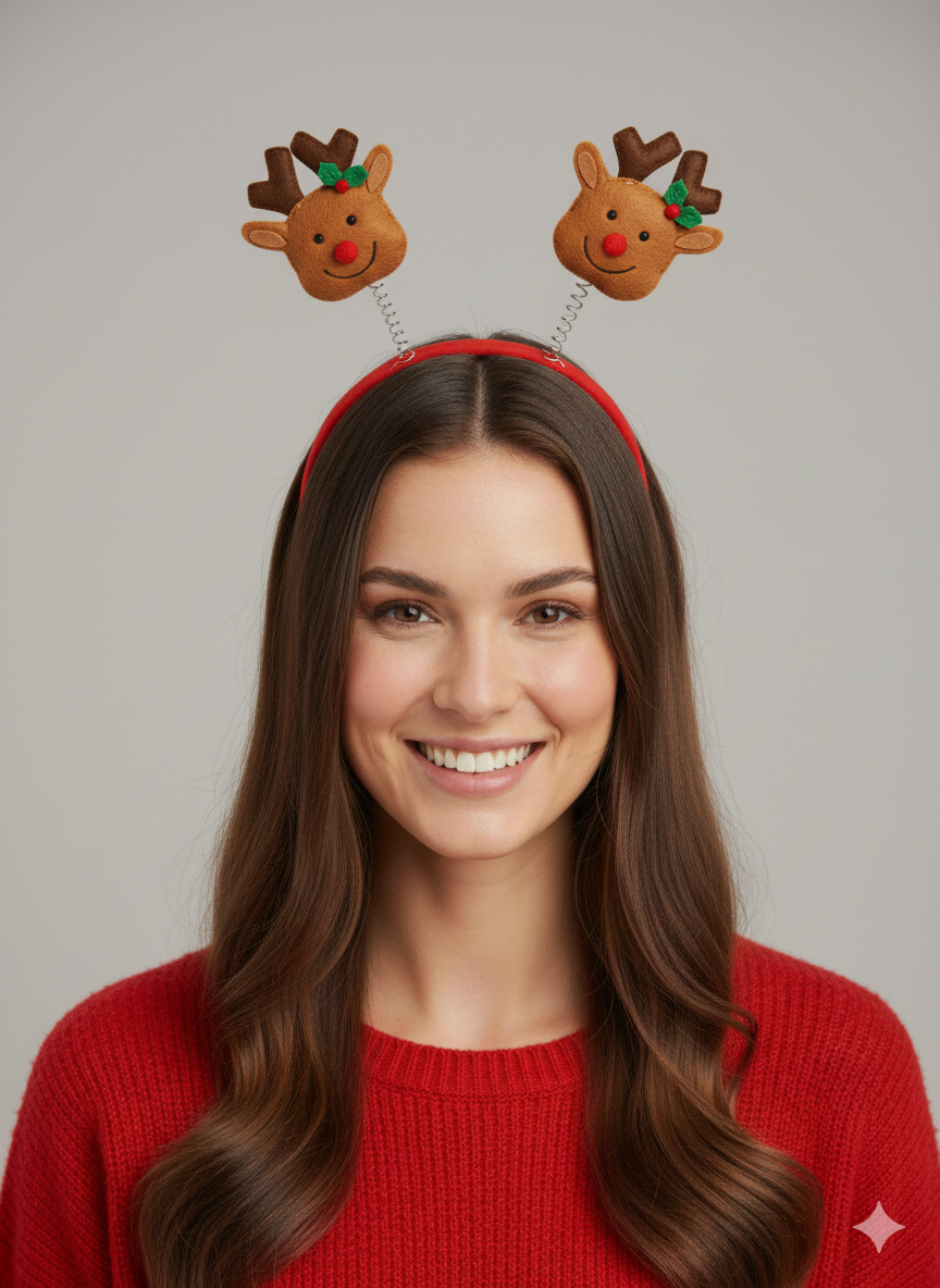 Christmas Head Bopper Headbands – 3 Assorted Festive Designs for Adults & Kids – Novelty Xmas Party Headbands for Celebrations, Photos, School Events & Fancy Dress