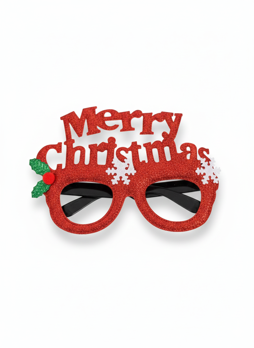 Labreeze Merry Christmas Red Glitter Glasses & Black Velour Top Hat Set – Victorian Dickens Style Festive Accessories for Adults 📝 Description