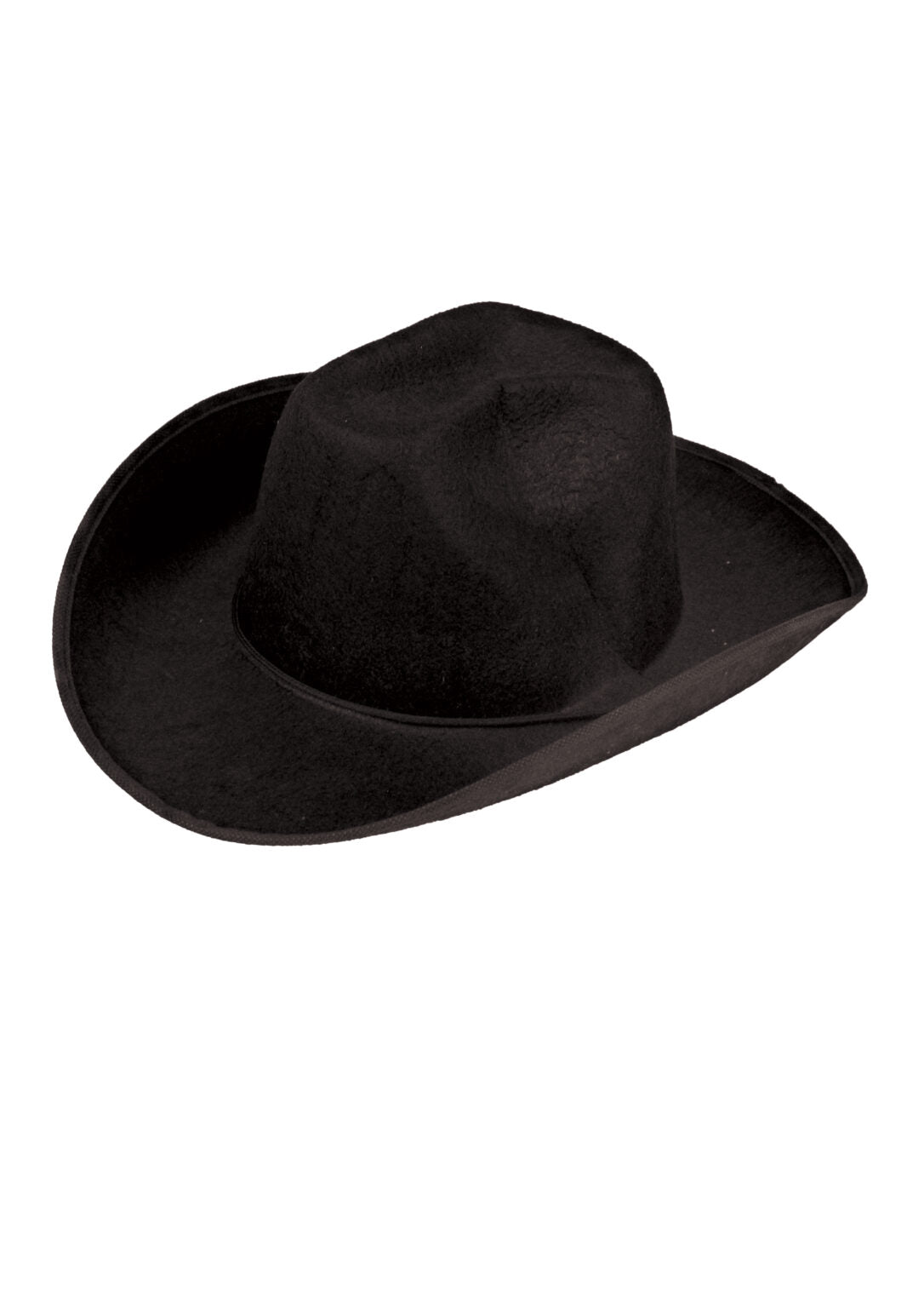 Black Cowboy Hat & Large Gold Frame Pink Glasses Set – Adult Festival Fancy Dress Accessories