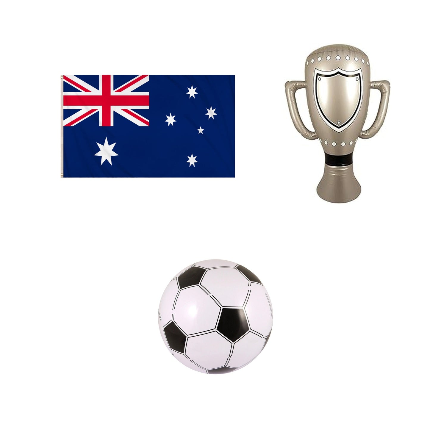 Australia football fan set with flag inflatable trophy and football