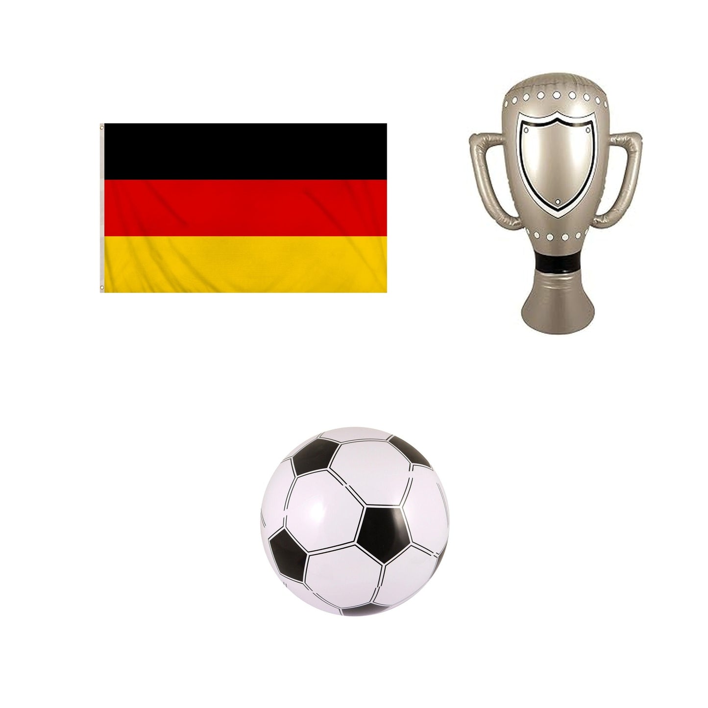 Germany football fan set with flag inflatable trophy and football