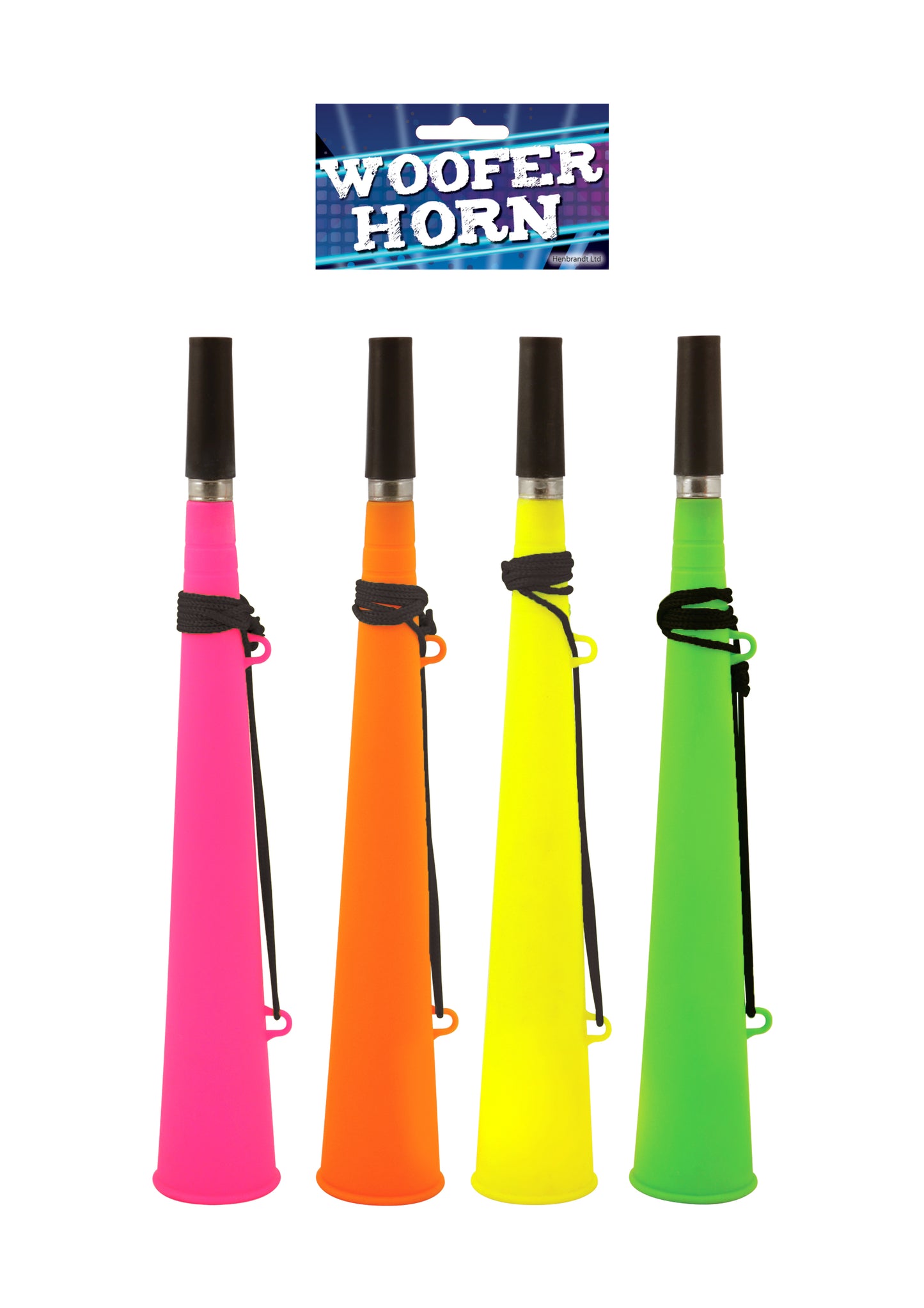 Neon woofer horn with string 37cm
