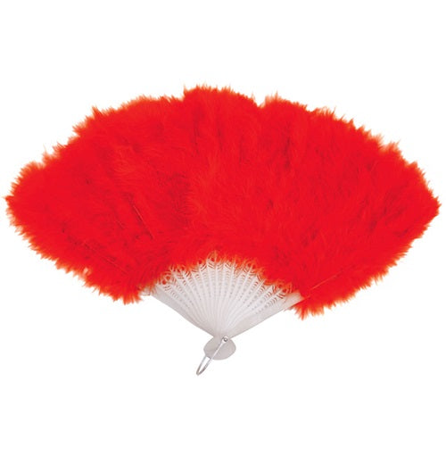 Elegance in Motion: Feather Hand Fan - Burlesque Style Showgirl, 1920’s Flapper, 40 cm x 27 cm, Fancy Dress Accessory