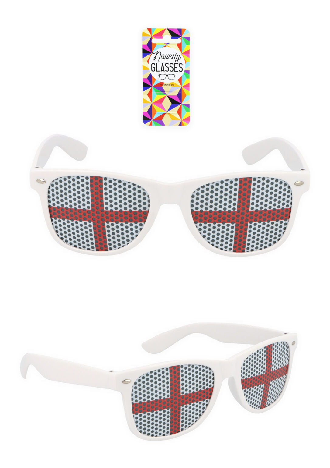 labreeze England St George Fancy Dress Accessories Set – Adult Bowler Hat, Hand Flag & Novelty Glasses - Labreeze Ltd