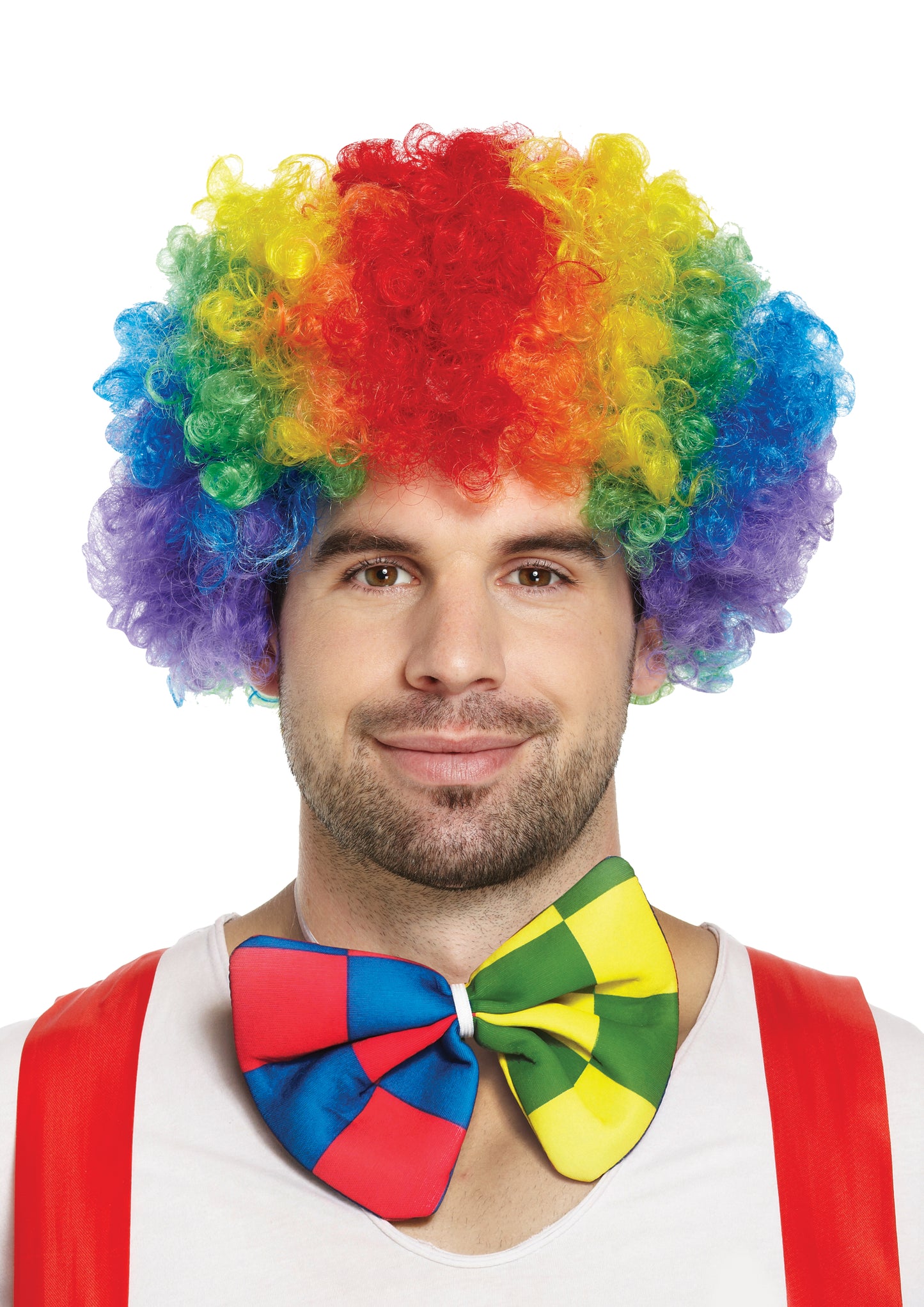 Rainbow curly clown wig 120g