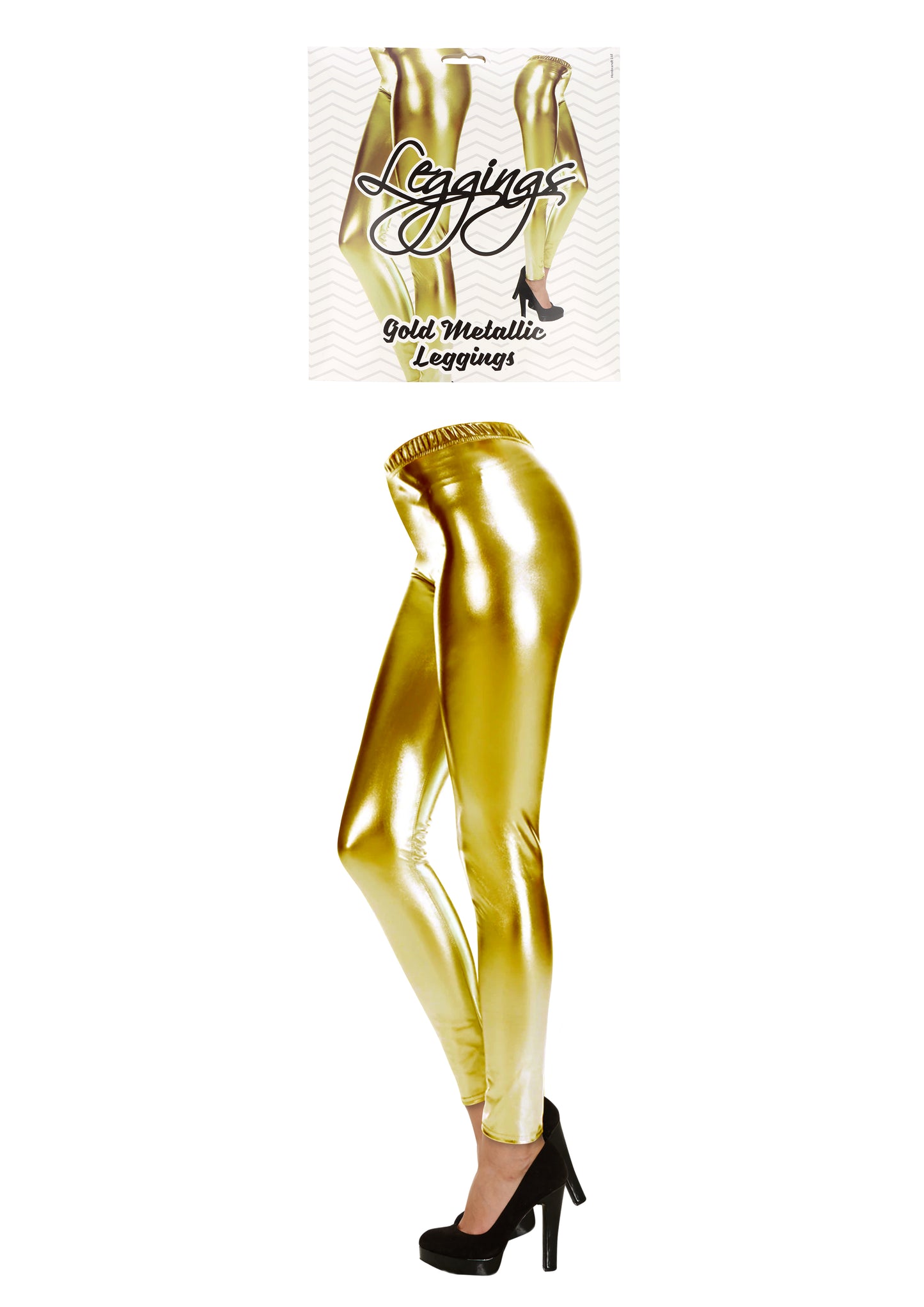 Gold metallic leggings for adults
