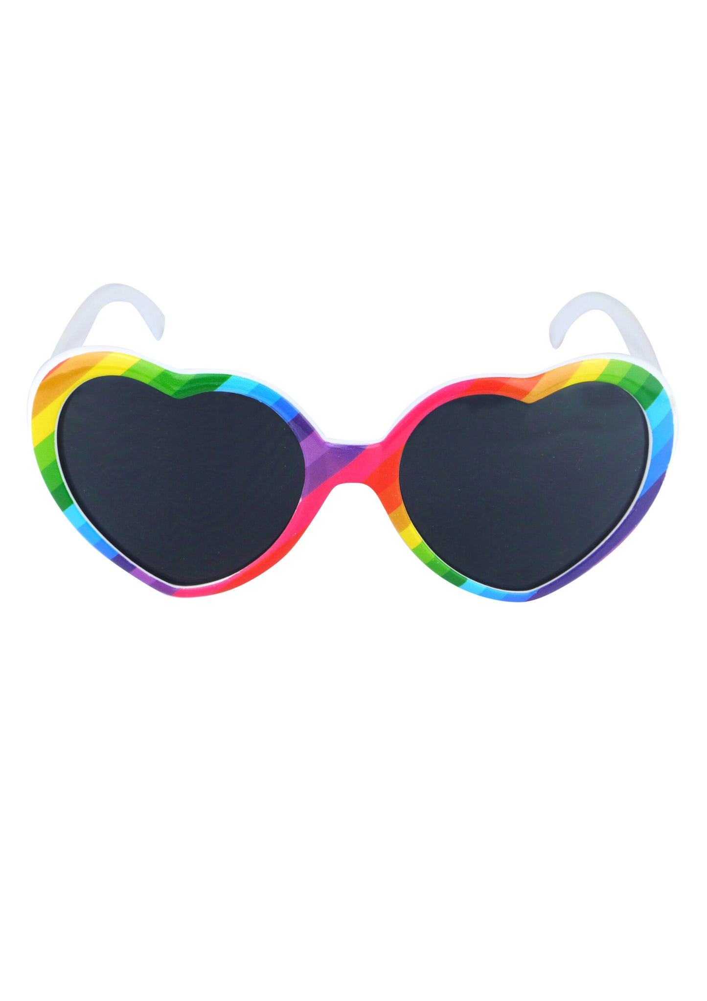 Pride heart-shaped glasses with dark lenses