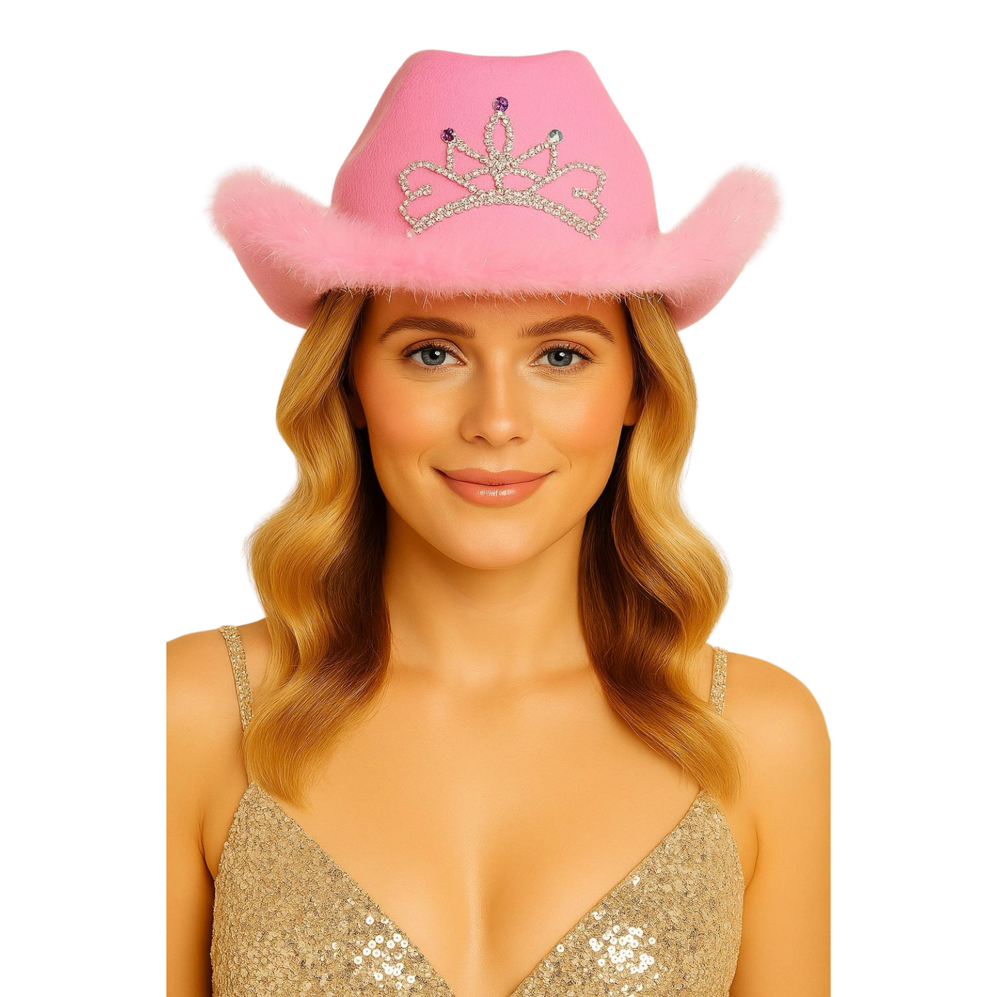 Fabulous Pink Cowboy Hat with Fluff Trim – The Perfect Accessory for Hens Parties and Themed Celebrations