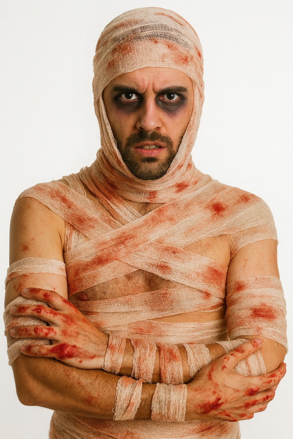 Bandage with Blood (1.5m) – Halloween Fancy Dress Costume Accessory for Men – Horror Mummy Zombie Prop Decoration
