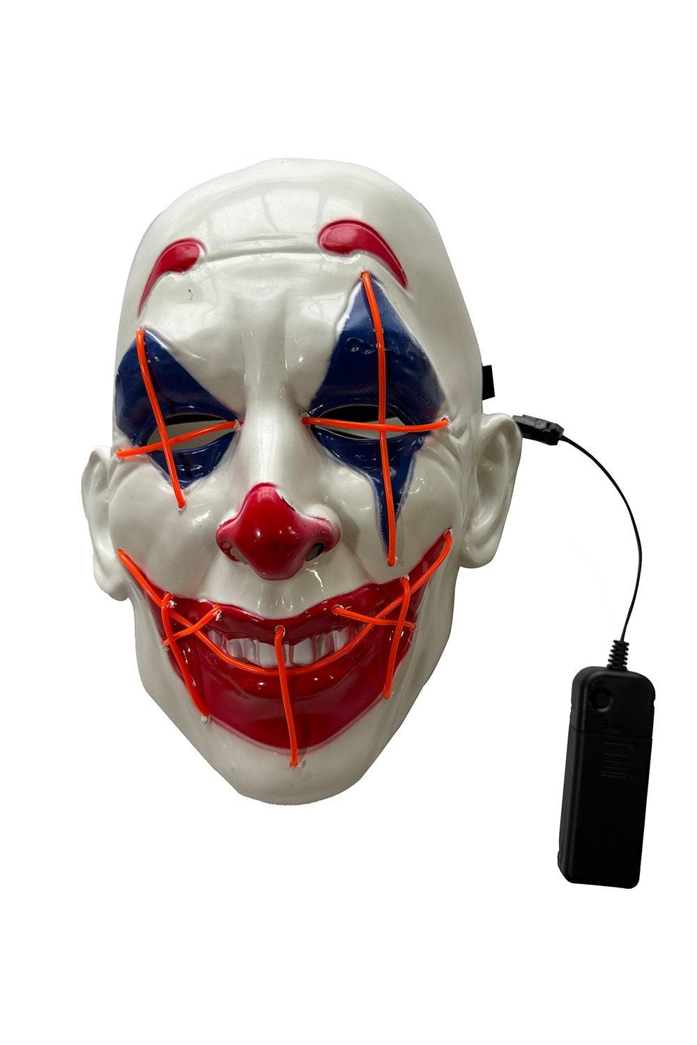 Adults Circus Evil Clown Light Up Assorted Mask Halloween Horror Fancy Dress Party - Labreeze