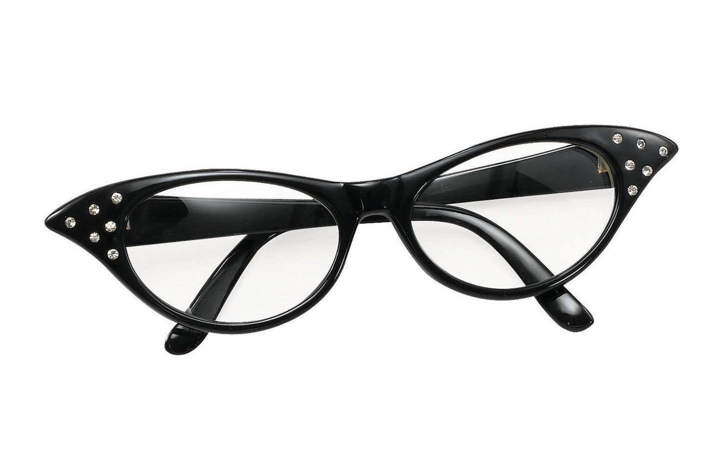 Ladies 50s Female Style Glasses Black Rockabilly Fifties Hen Party Fancy Dress Costume Accessory - Labreeze