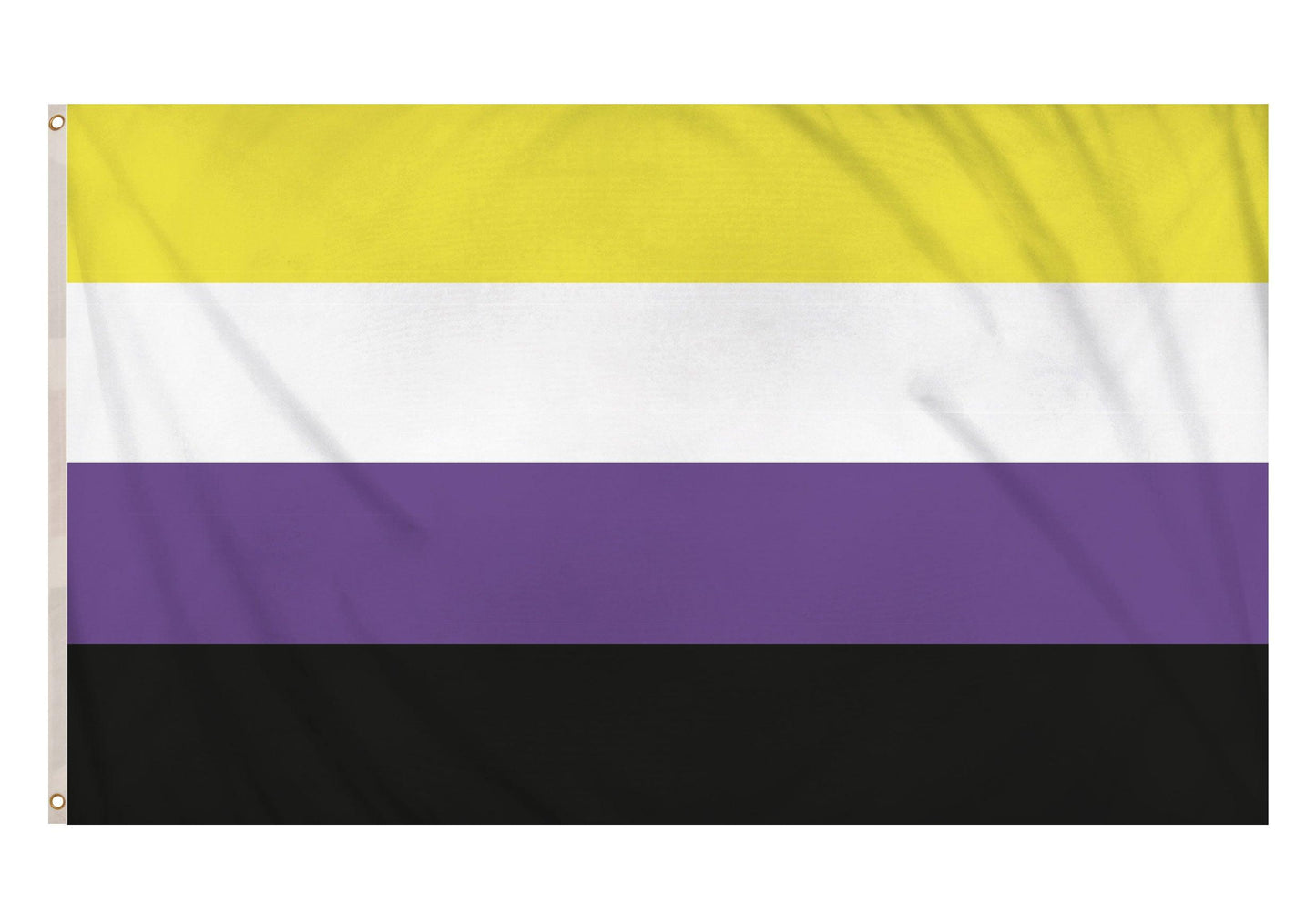 Non Binary LGBTQ Flag 5ftx3ft Polyester Double Stitched Seam Metal Eyelets Party Decoration - Labreeze
