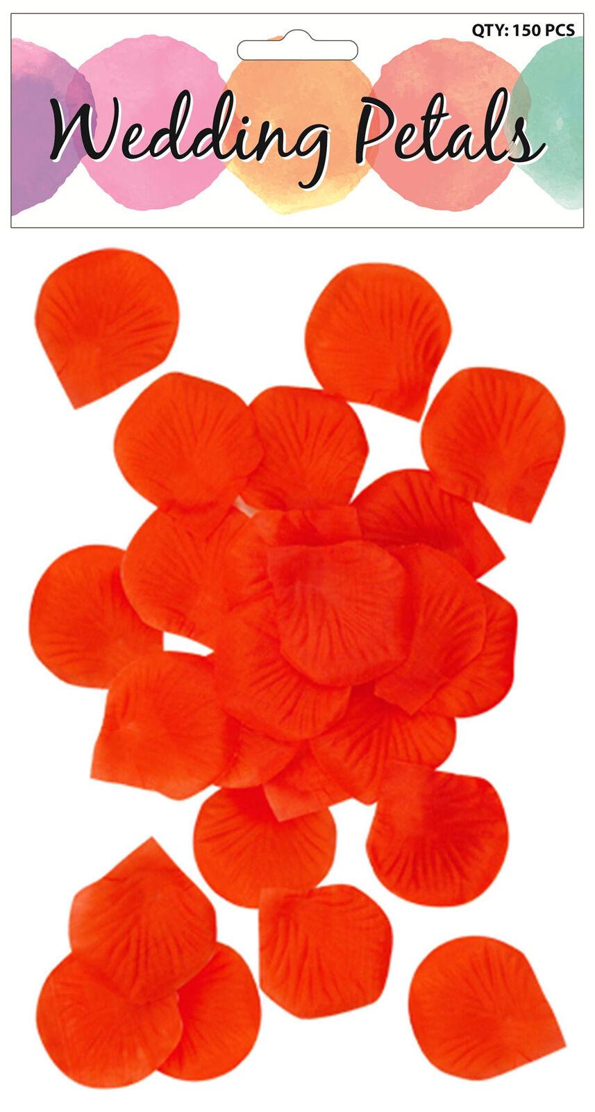 150 Pcs Red Silk Fabric Rose Petals Wedding Engagement Confetti Table Decoration - Labreeze