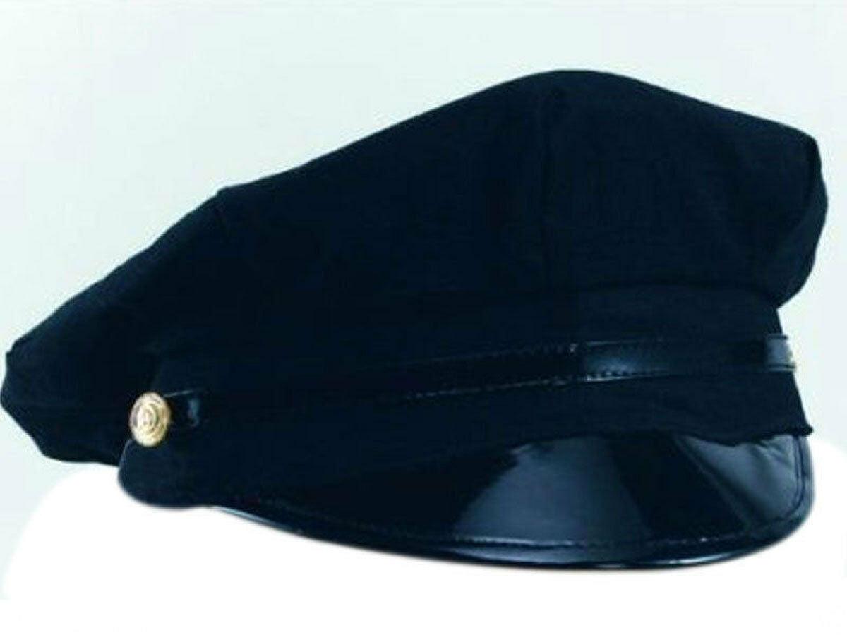 Adult Chauffeur Cap Limo Taxi Driver Hat and White Gloves Men's Fancy Dress Kit - Labreeze