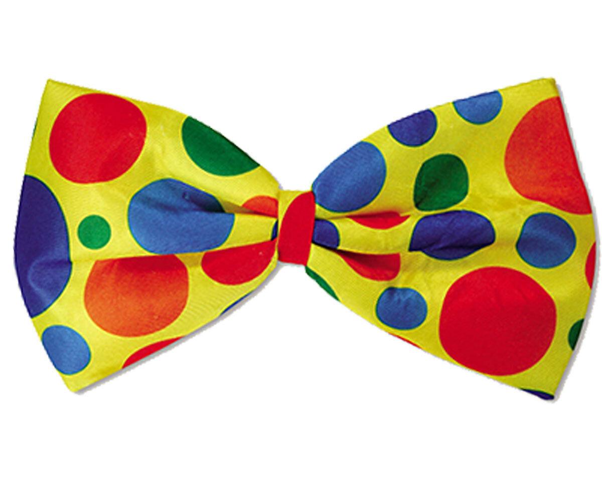 Adult Clown Kipper Bow Tie Large Multicolour Tie Polka Dot Fancy Dress - Labreeze