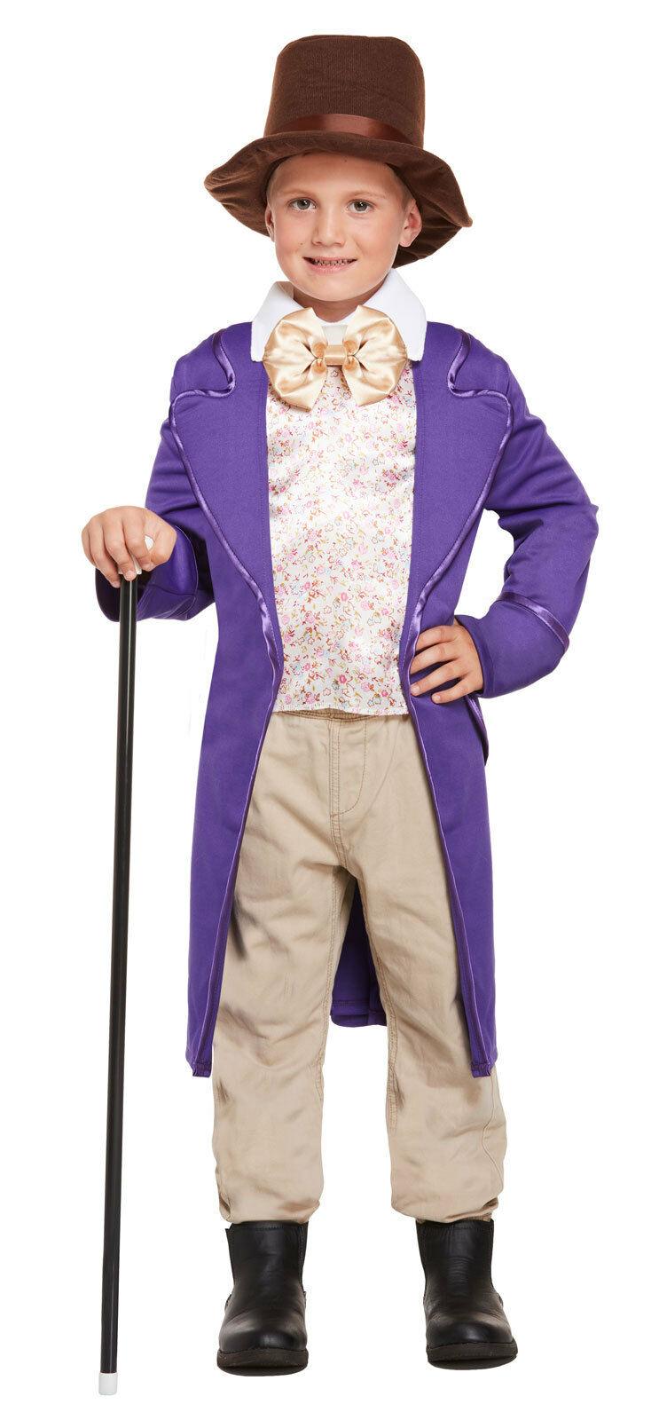 Child Chocolate Factory Costume - Charlie Boys Willy Wonka World Book Day Outfit - Labreeze