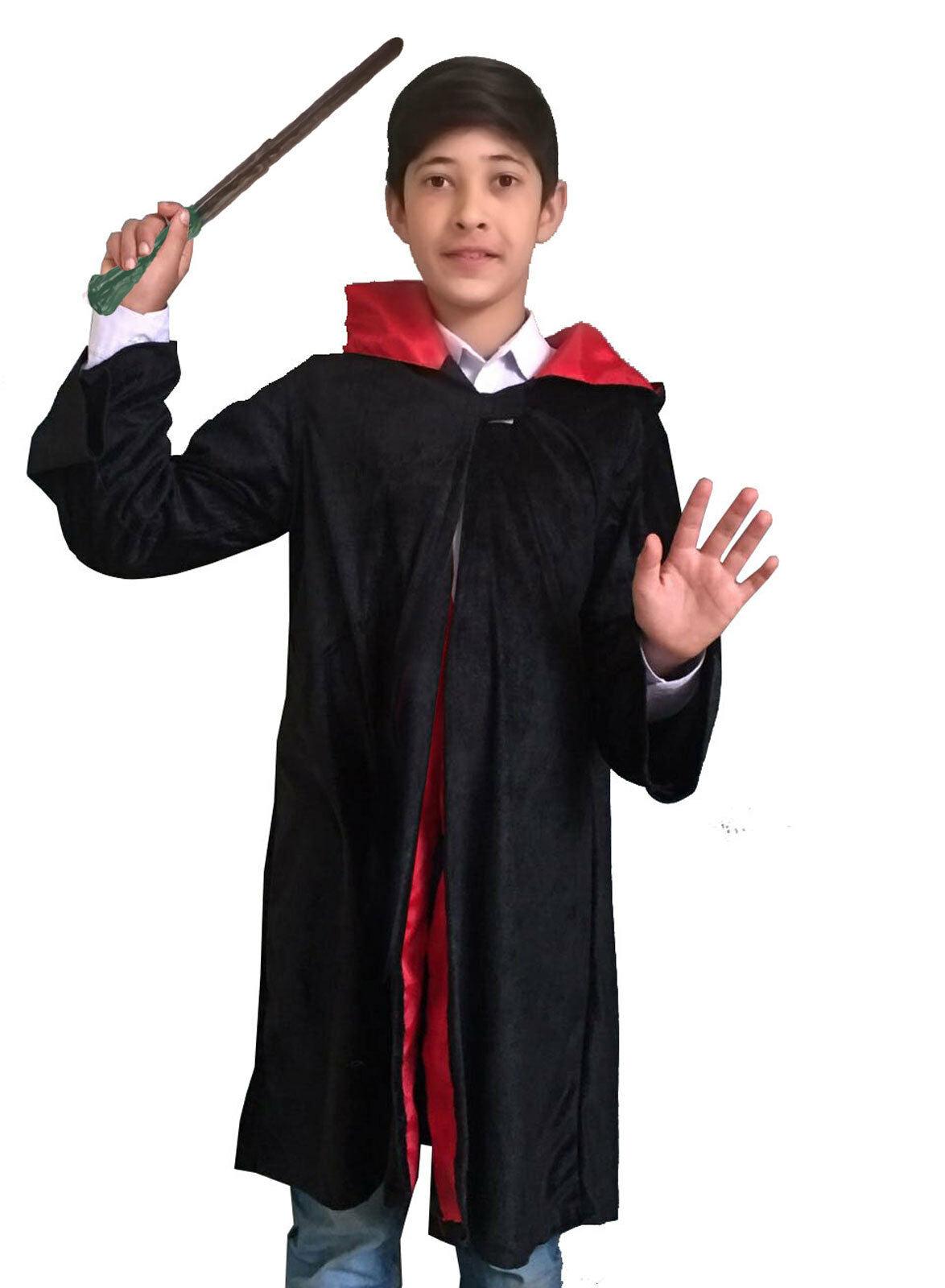 Children’s Wizard Boy Cape and Magic Wand Set (without Sound) - World Book Day Fancy Dress - Labreeze