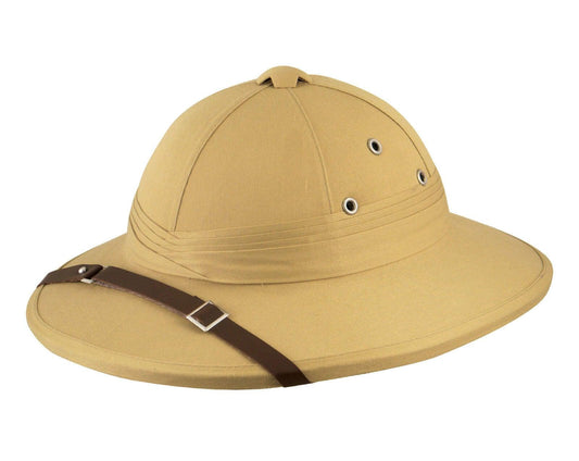 Deluxe Adult Safari Pith Hat Beige Hunter Helmet Fancy Dress Party Hat - Labreeze