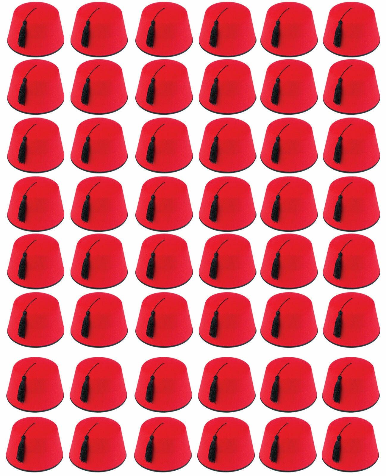 Fez Adult Red Moroccan Turkish Hat Tommy Cooper Party Fancy Dress Hat Lot - Labreeze