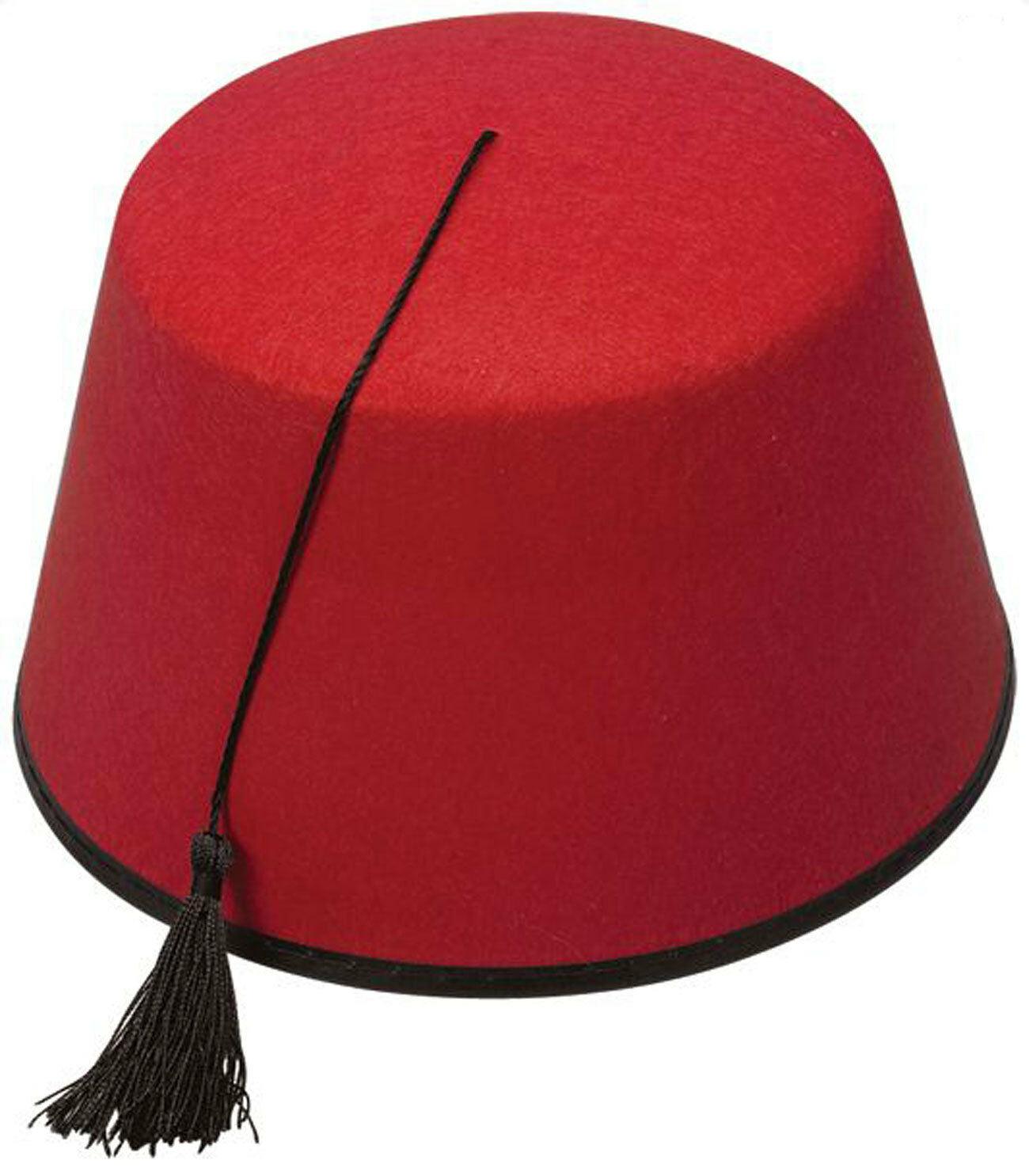 Fez Hat Red Moroccan Turkish Hat Tommy Cooper Costume Fancy Dress Up - Labreeze