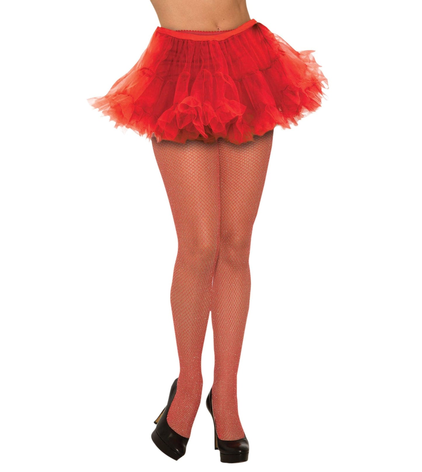 Fishnet Stockings Glitter Red, Fancy Dress - Labreeze