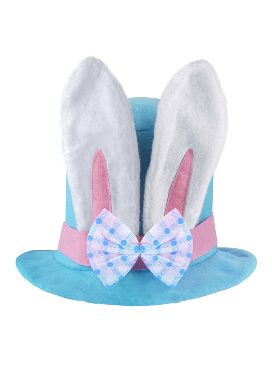Girls Easter Bunny Ears Hat Blue Novelty Easter Party Fancy Dress Headwear - Labreeze