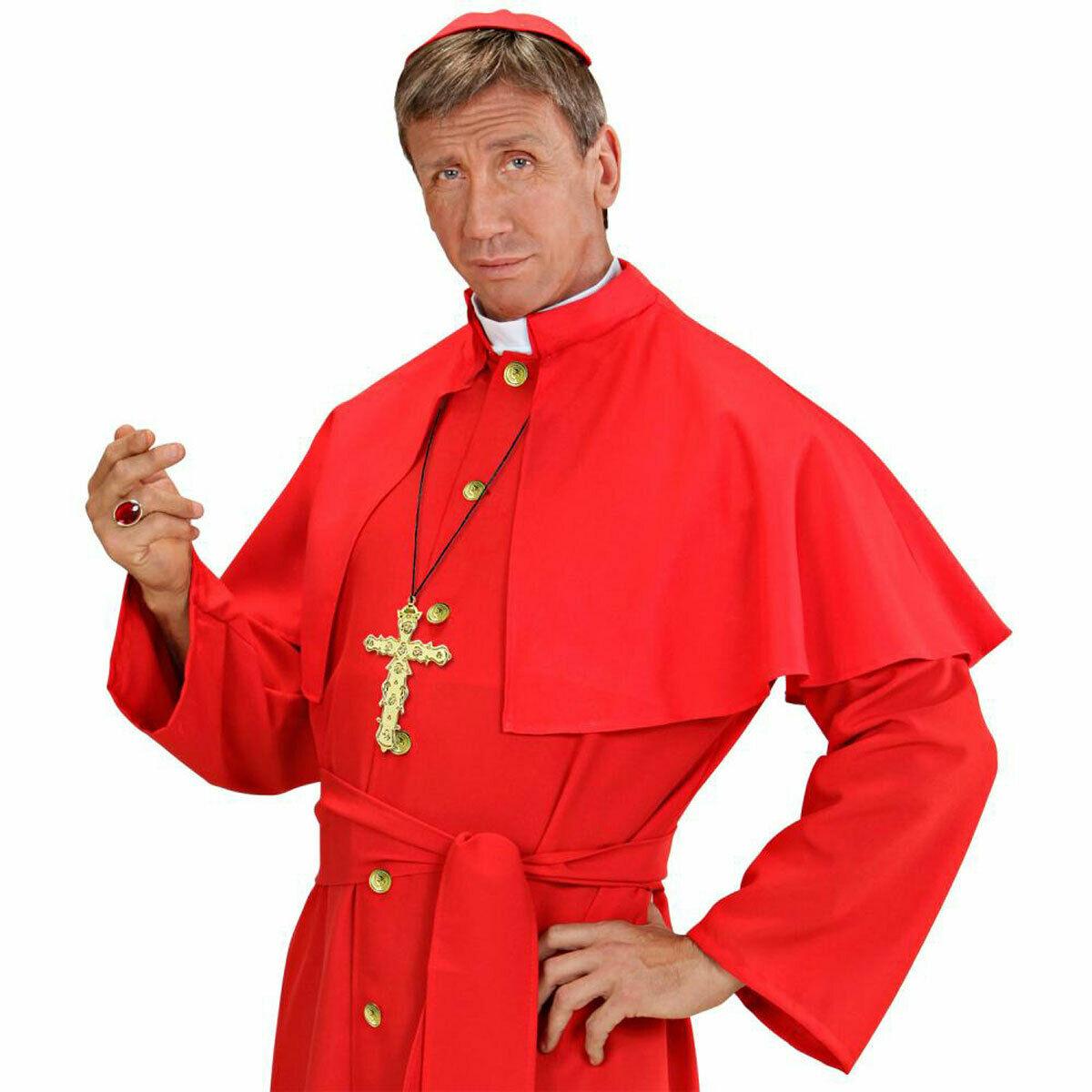 Gold Metallic Monk Cross Necklace Pope Halloween Fancy Dress Accessory - Labreeze