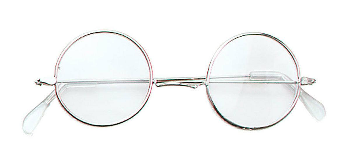 Granny John Lennon Round Spectacles Glasses with Clear Lens Fancy Dress Accessor - Labreeze