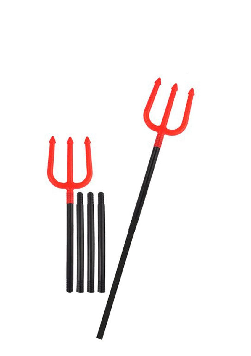 Halloween Long Devil Fork 110cm 4 Pcs Plastic Fake Trident Pitchwork Scary Party Prop - Labreeze