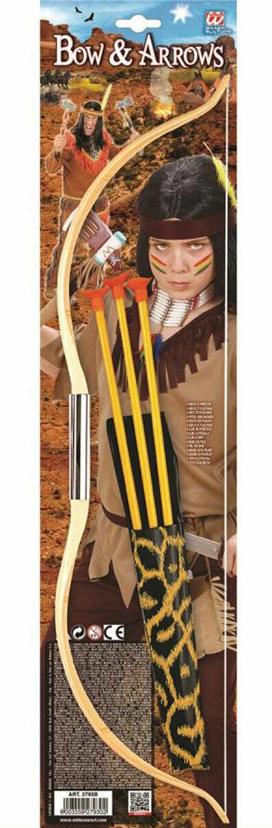 Indian Bow & Arrow Play Set Toy Plastic Archery Cowboys Outdoor Garden - Labreeze