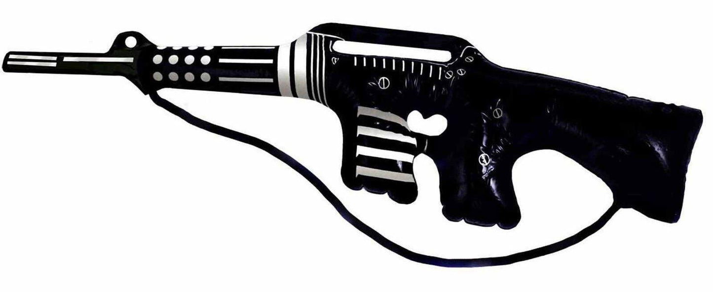 Inflatable 90 cm Blow Up Black Machine Gun Army Soldier Fancy Dress - Labreeze