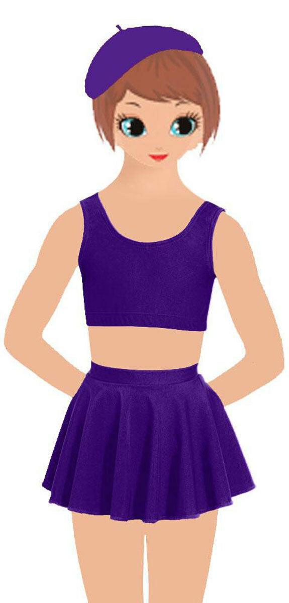 Kids Girls Plain Stretchy Circular Dancwear Skating Tap Daisy Skirt - Labreeze