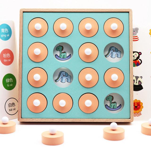 Kids party game Wooden Memory Match Stick Chess Game Fun Block Board Game Educational Color Cognitive Ability Toy for Children - Labreeze