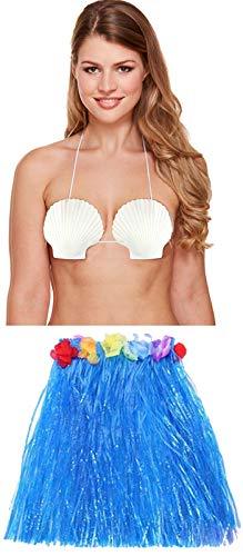 labreeze Ladies 40 Cm Hula Grass Skirt Shell Bra Hawaiian Beach Summer Party Set - Labreeze