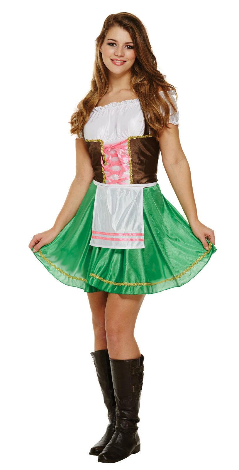 Ladies Bavarian Dress Beer Girl Oktoberfest German Maid Fancy Dress Costume - Labreeze