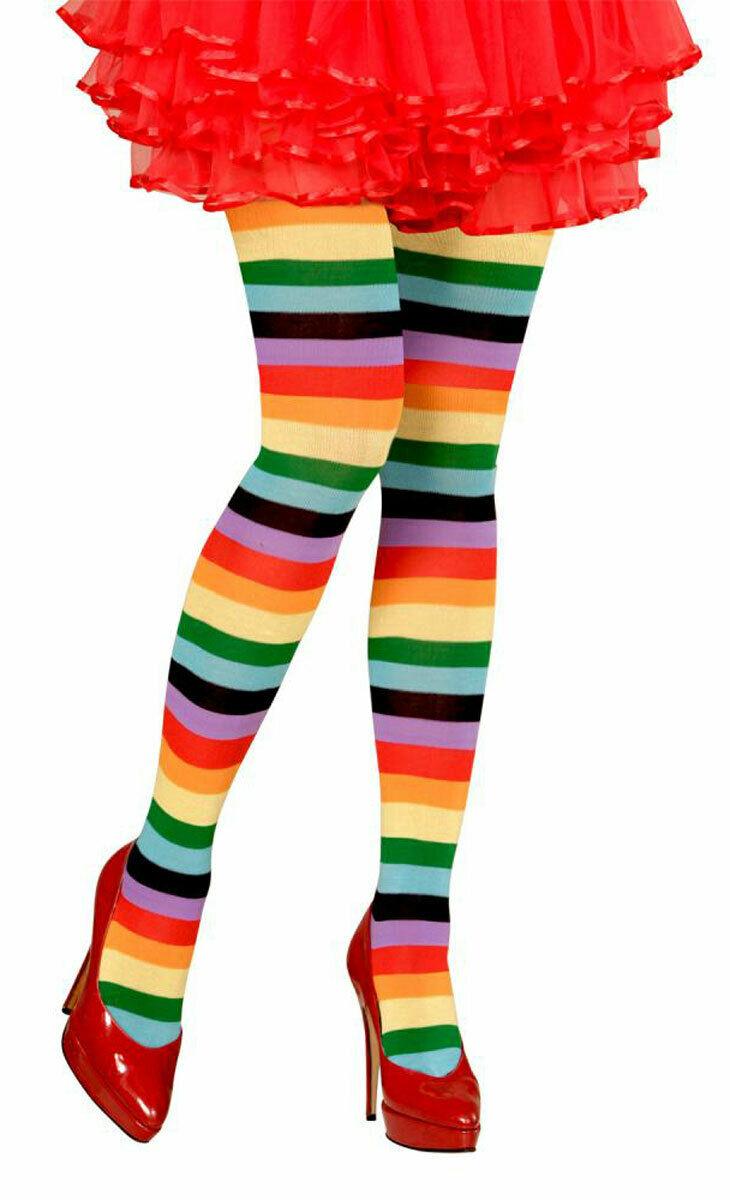 Ladies Colorful Marigold Rainbow Tights Women's Fancy Dress