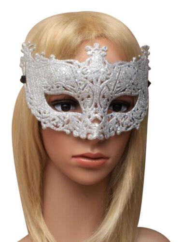 Ladies Girls Antique Style Silver Glitter Gorgeous Filigree Stylish Mask - Labreeze
