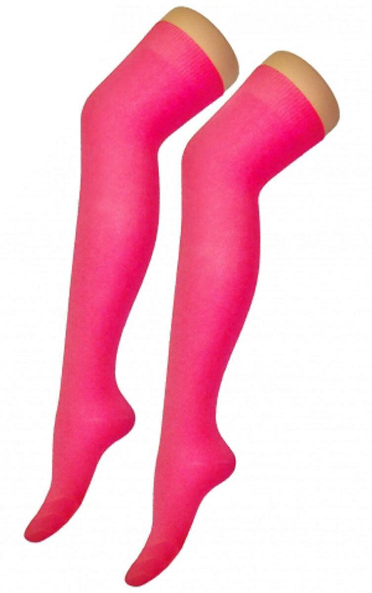 Ladies Girls Over the Knee Socks Thigh High Stretchy Lycra Cotton OTK Socks - Labreeze