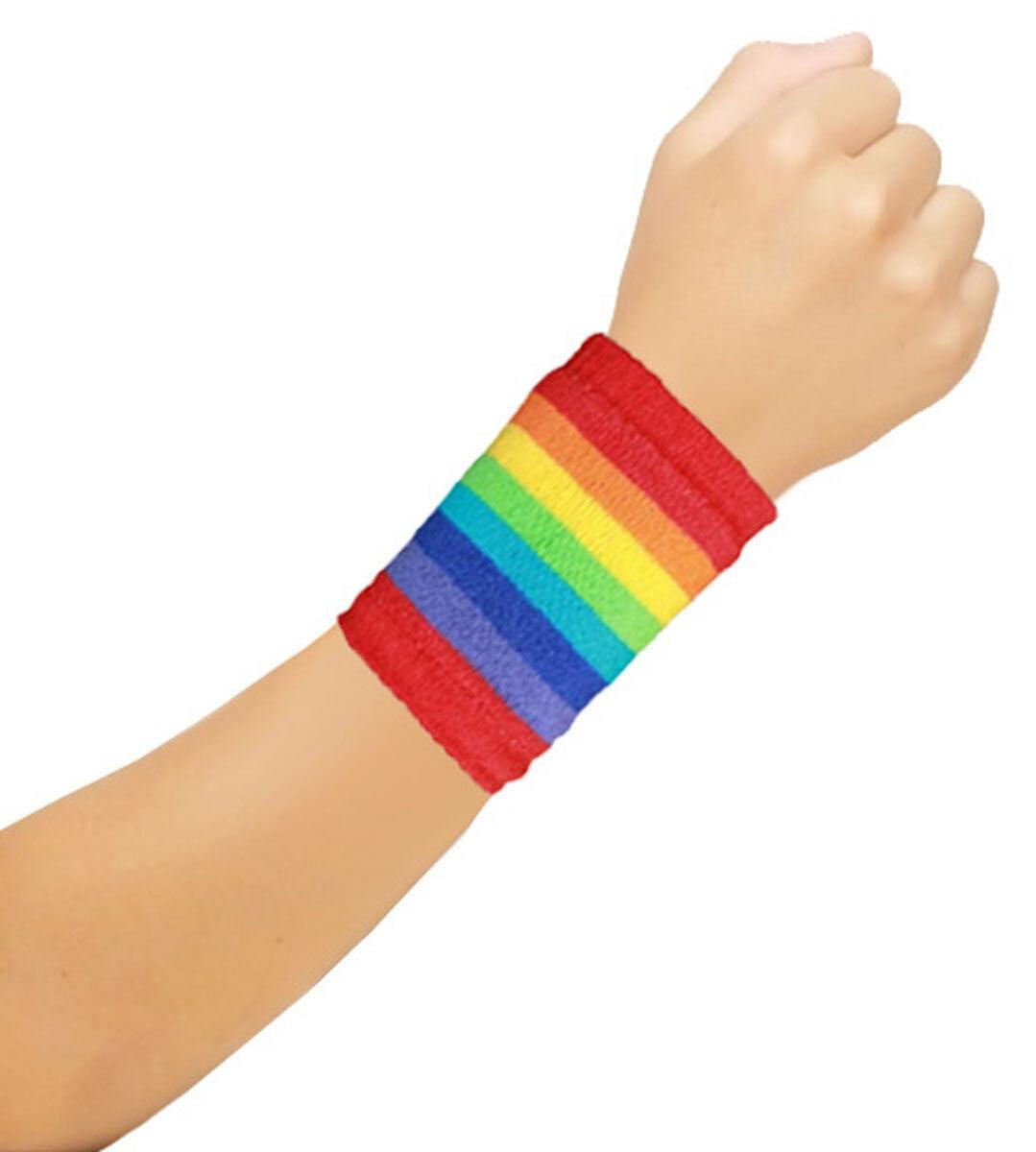 LGBT Gay Pride 1980s Knee Socks Wristband Neck Tie Braces Rainbow Fancy Dress Accessories - Labreeze