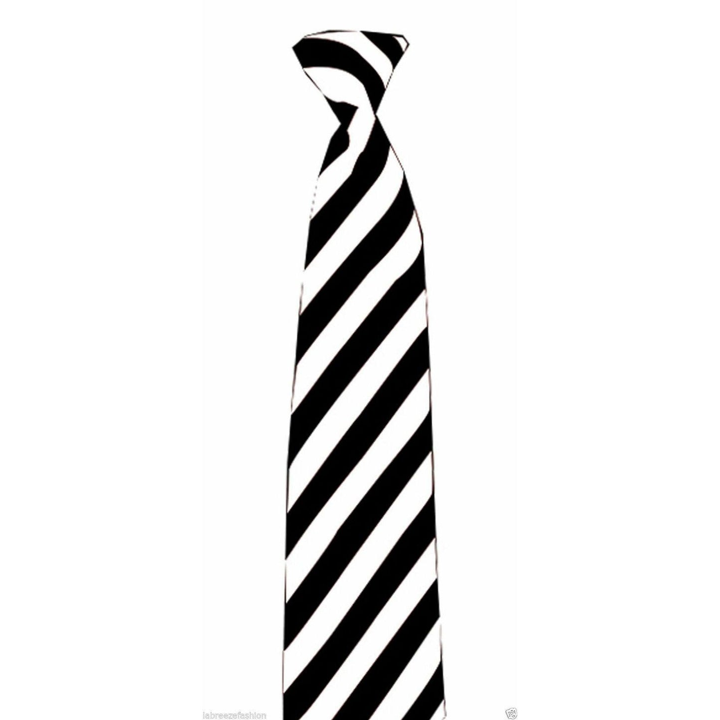 Men’s Solid Color stripped & Stripe Satin Slim Skinny Tie Necktie - Labreeze