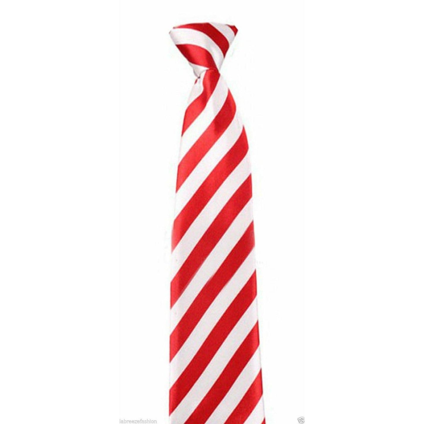 Men’s Solid Color stripped & Stripe Satin Slim Skinny Tie Necktie - Labreeze