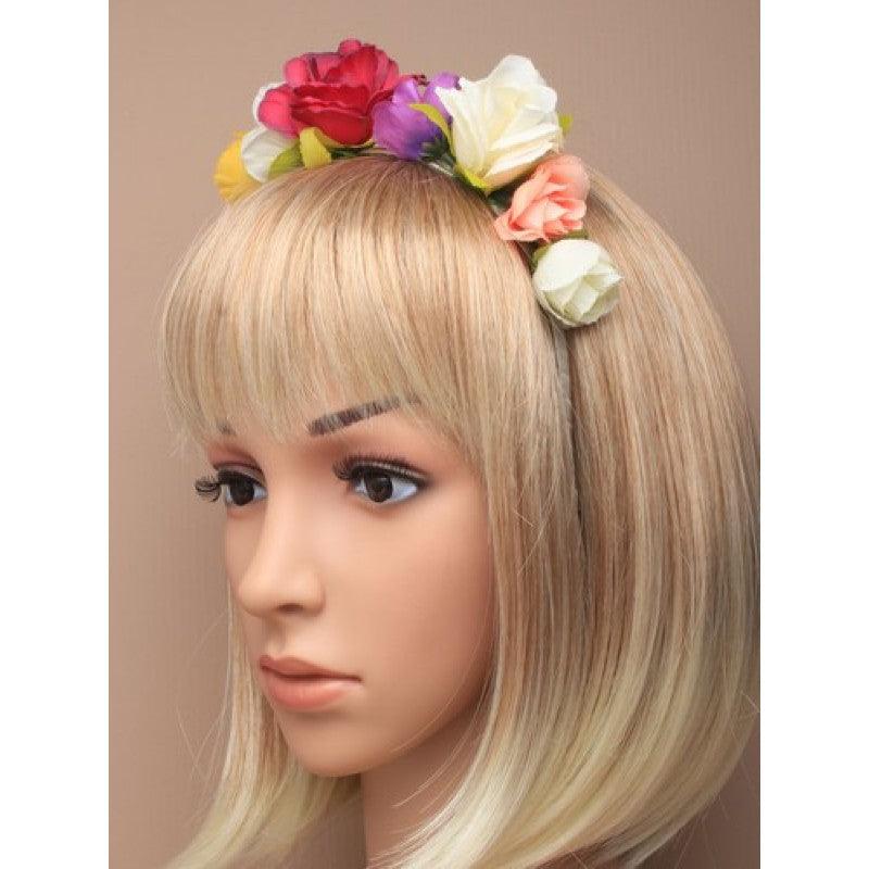 Narrow ribbon wrapped Alice band With flowers - Labreeze