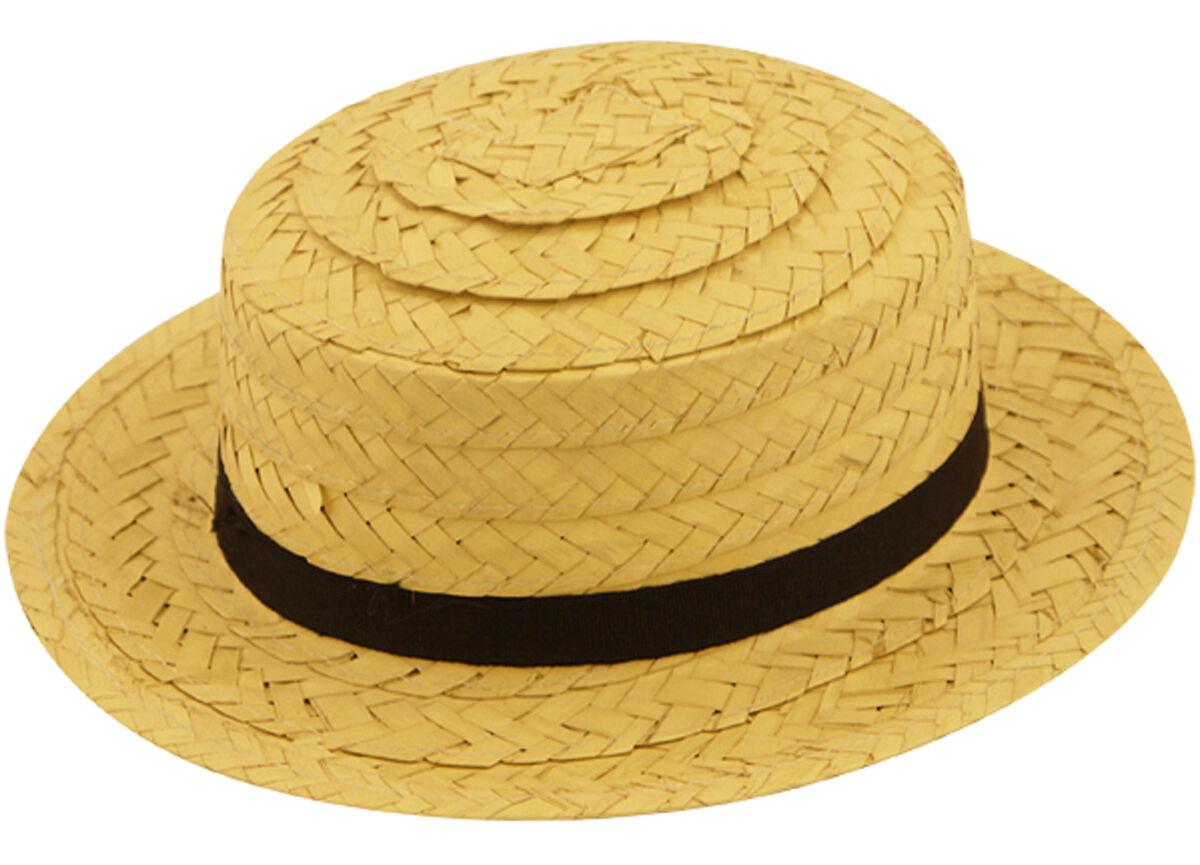 New Adults Straw Boater Hat Fancy Dress Costume Boat Hat - Labreeze