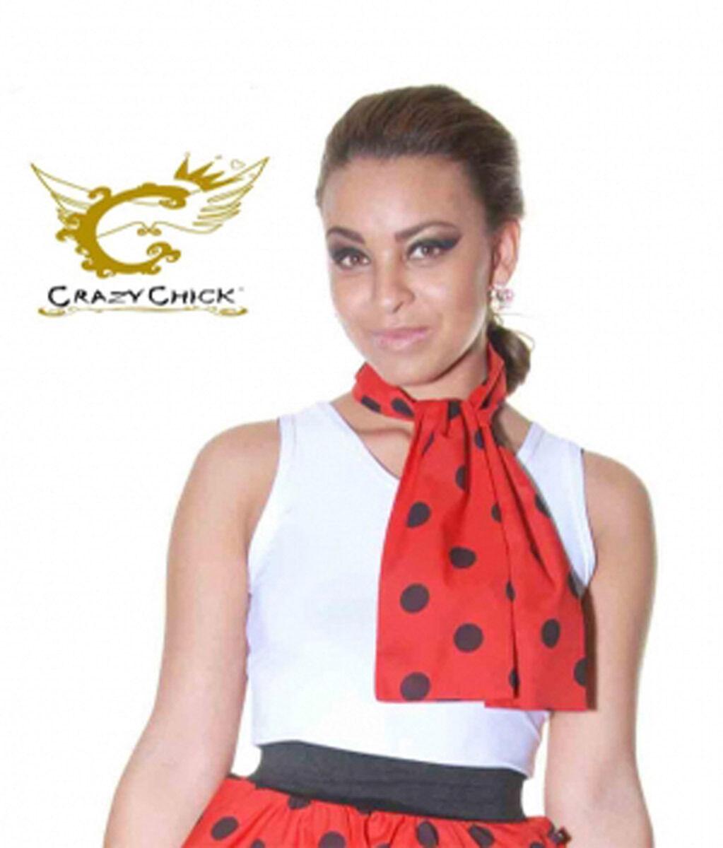 New Ladies Girls Polka Dot Scarf Printed Scarf Fancy Dress Accessory - Labreeze