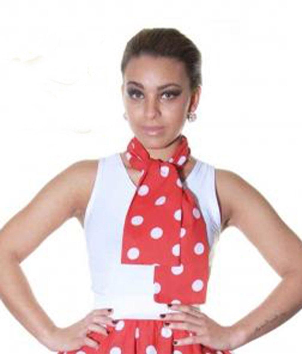 New Ladies Girls Polka Dot Scarf Printed Scarf Fancy Dress Accessory - Labreeze