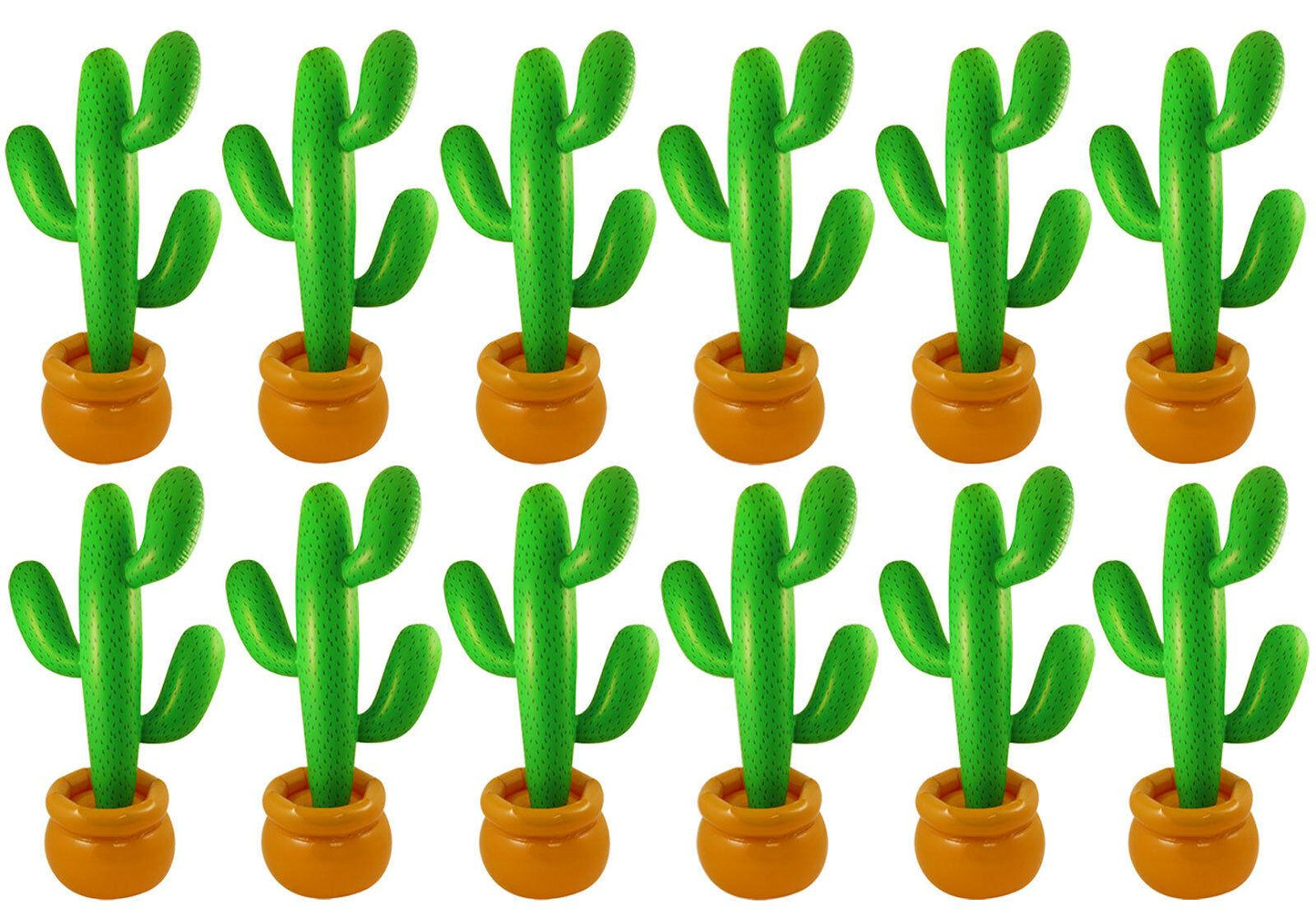 PACK OF 12 INFLATABLE CACTUS 86 CM MEXICAN SCENE SETTER PARTY DECORATION - Labreeze